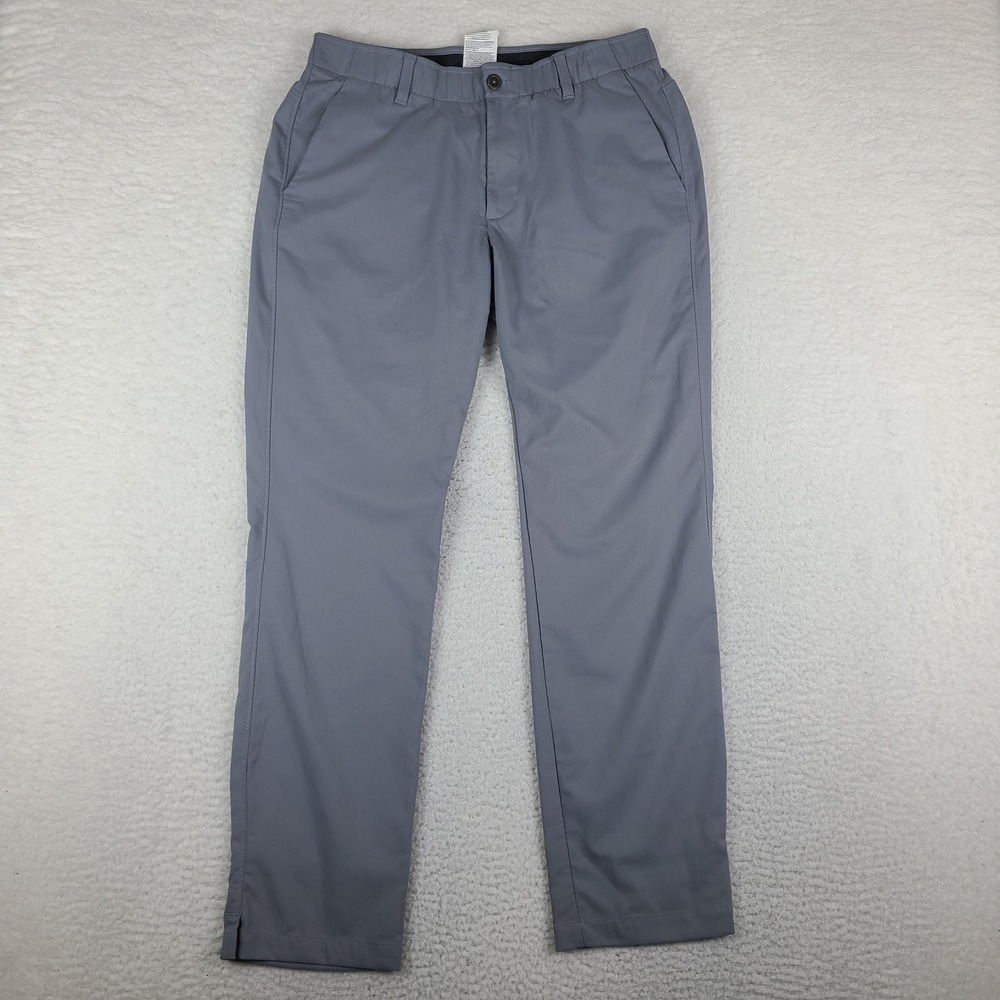 Under Armour Pants Mens 34x32 Gray Straight Leg Match Play Performance Tech Golf